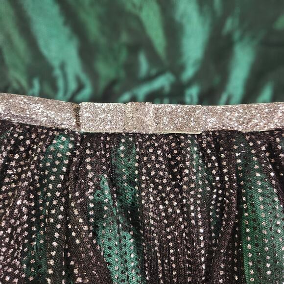 Cherokee Holiday Party Dress Green Silver Tulle & Tafetta 2T - Picture 3 of 6